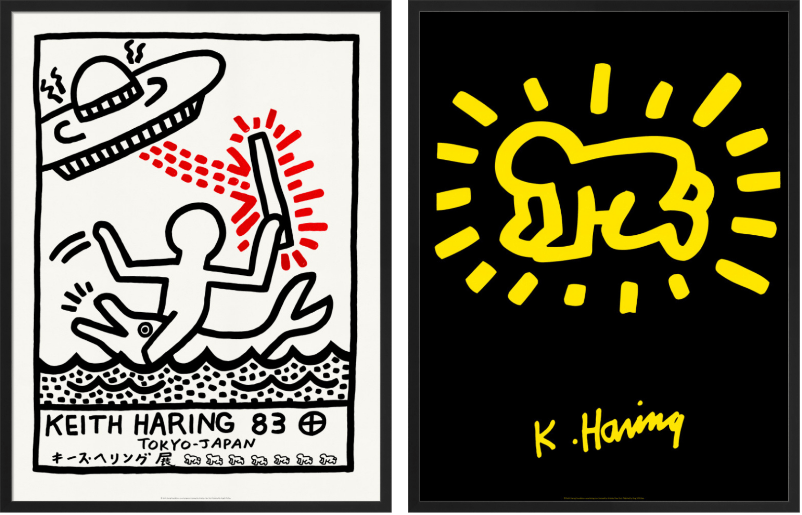 'Keith Haring 1983' and 'Keith Haring 1986', © Keith Haring Foundation, licensed by Artestar New York