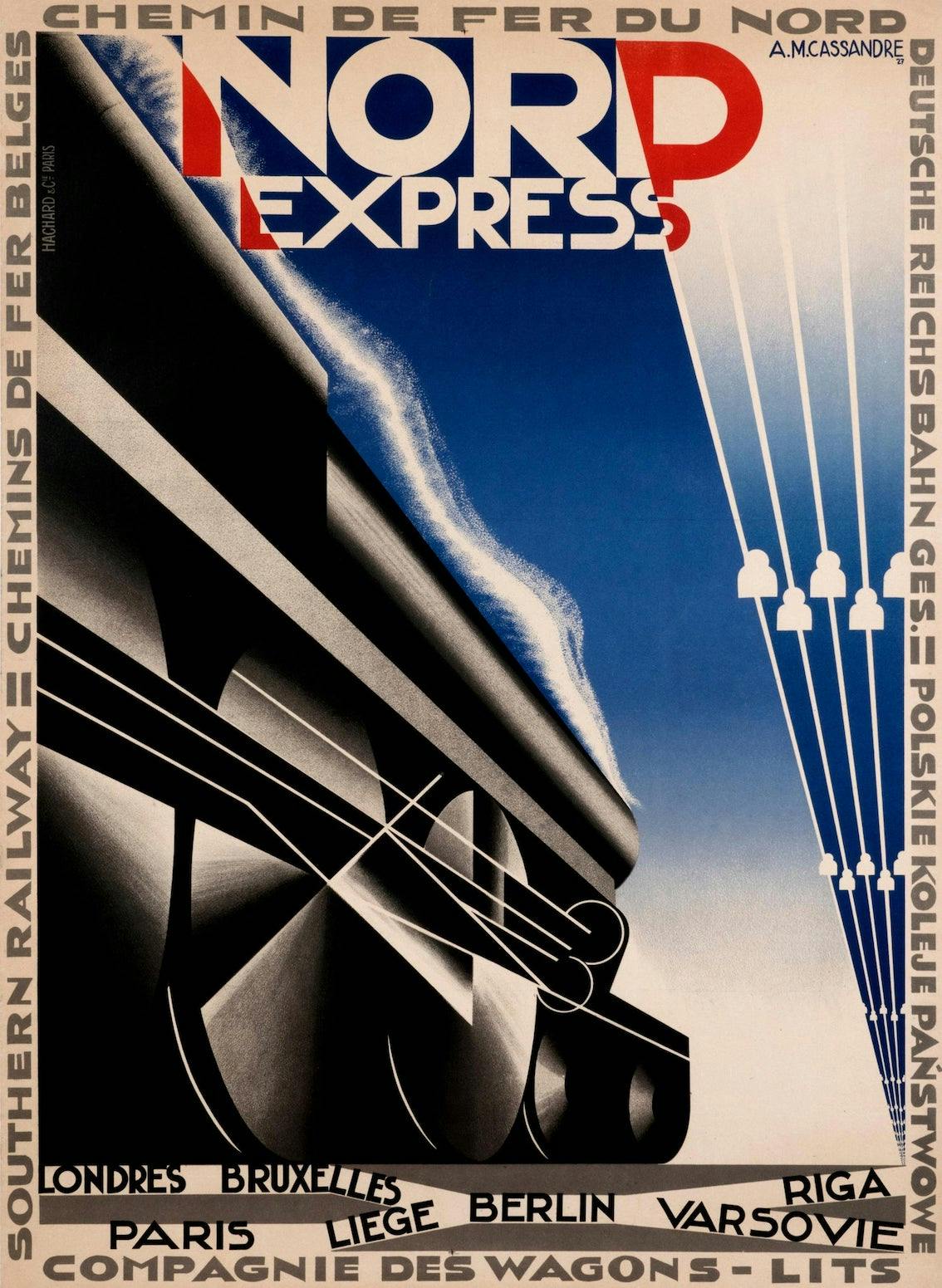Nord Express, 1927, by A.M. Cassandre