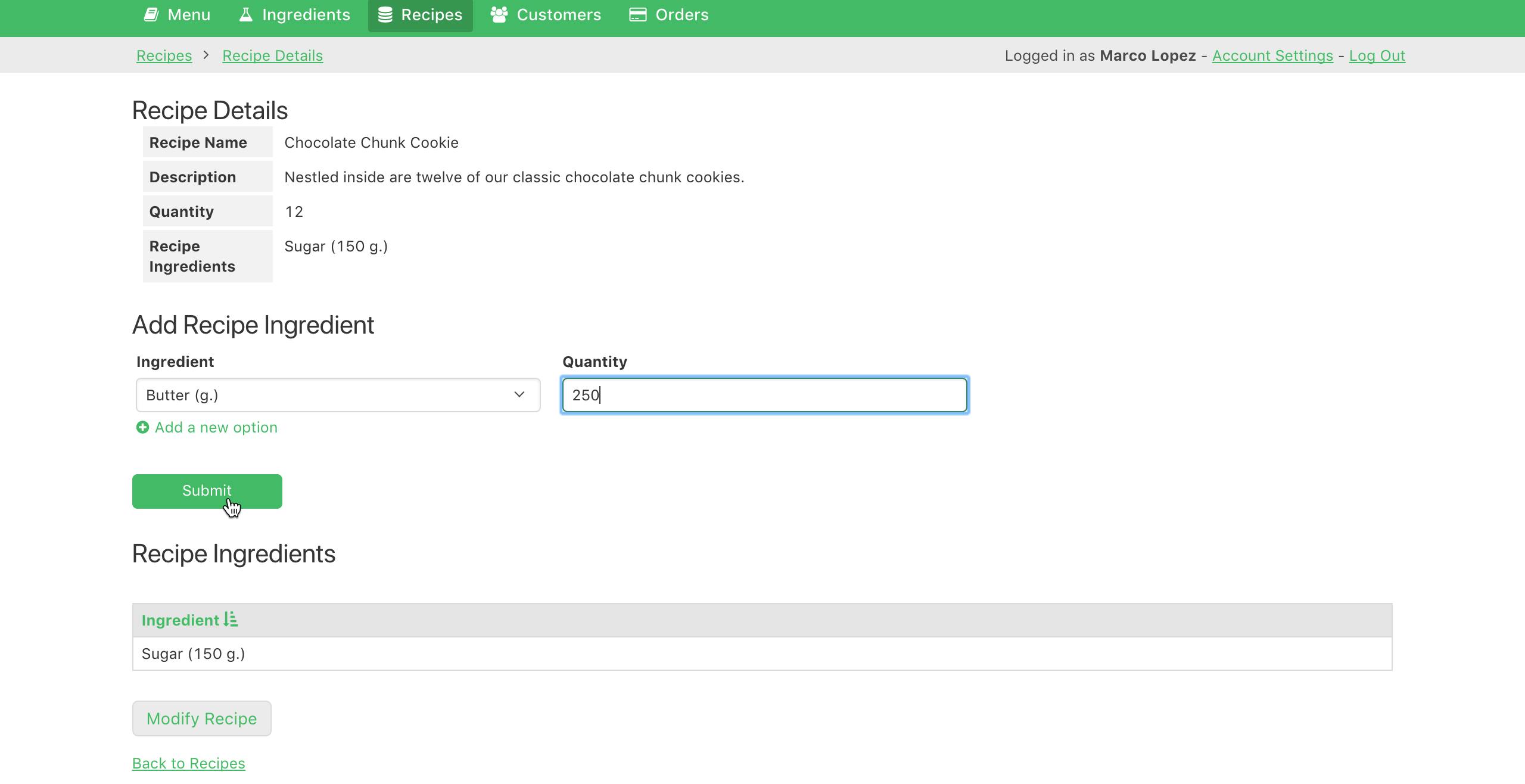 Online database and workflow templates: Bakery Manager Online database and workflow templates: Bakery Manager