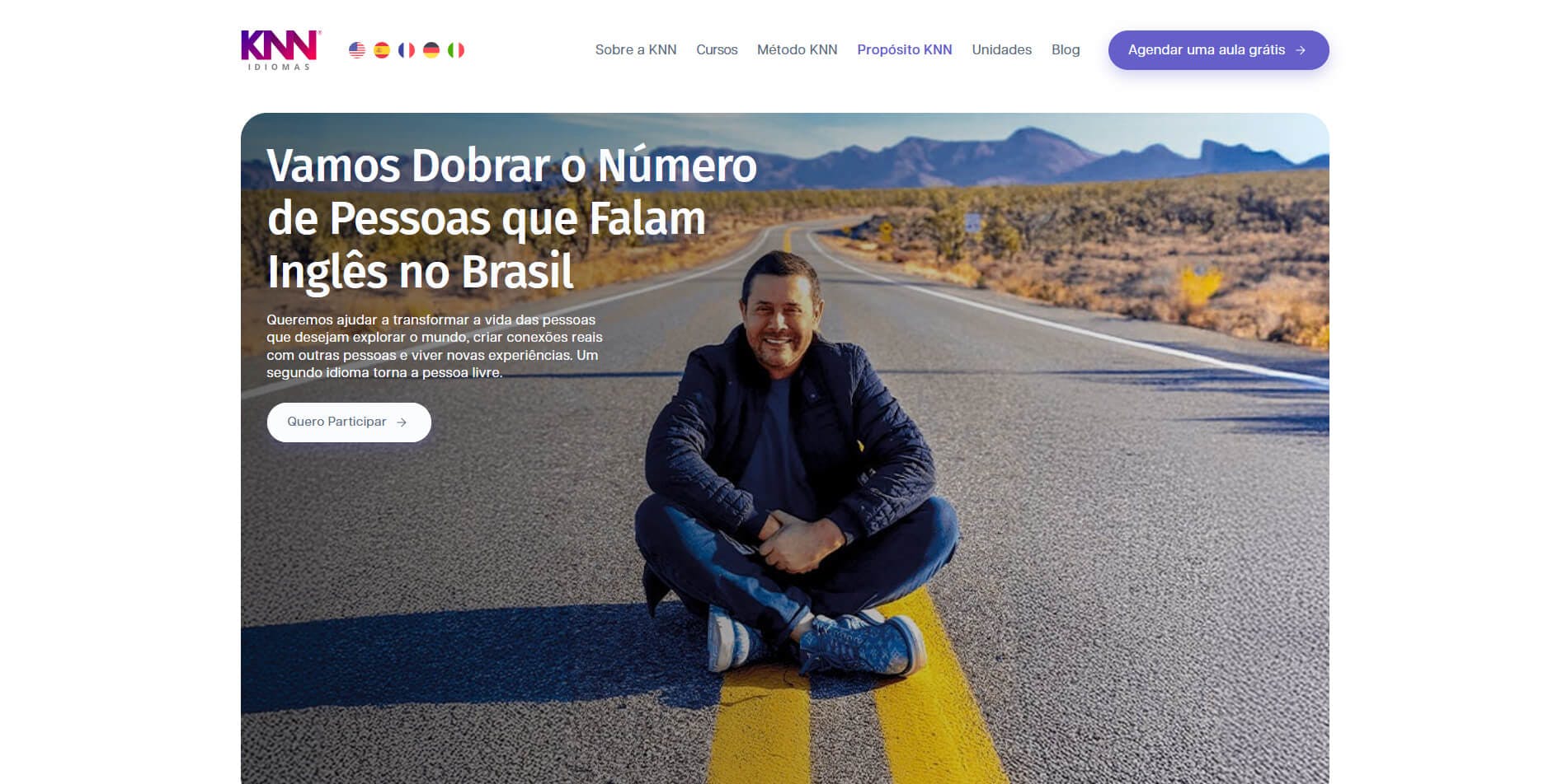 landing page da campanha do propósito knn