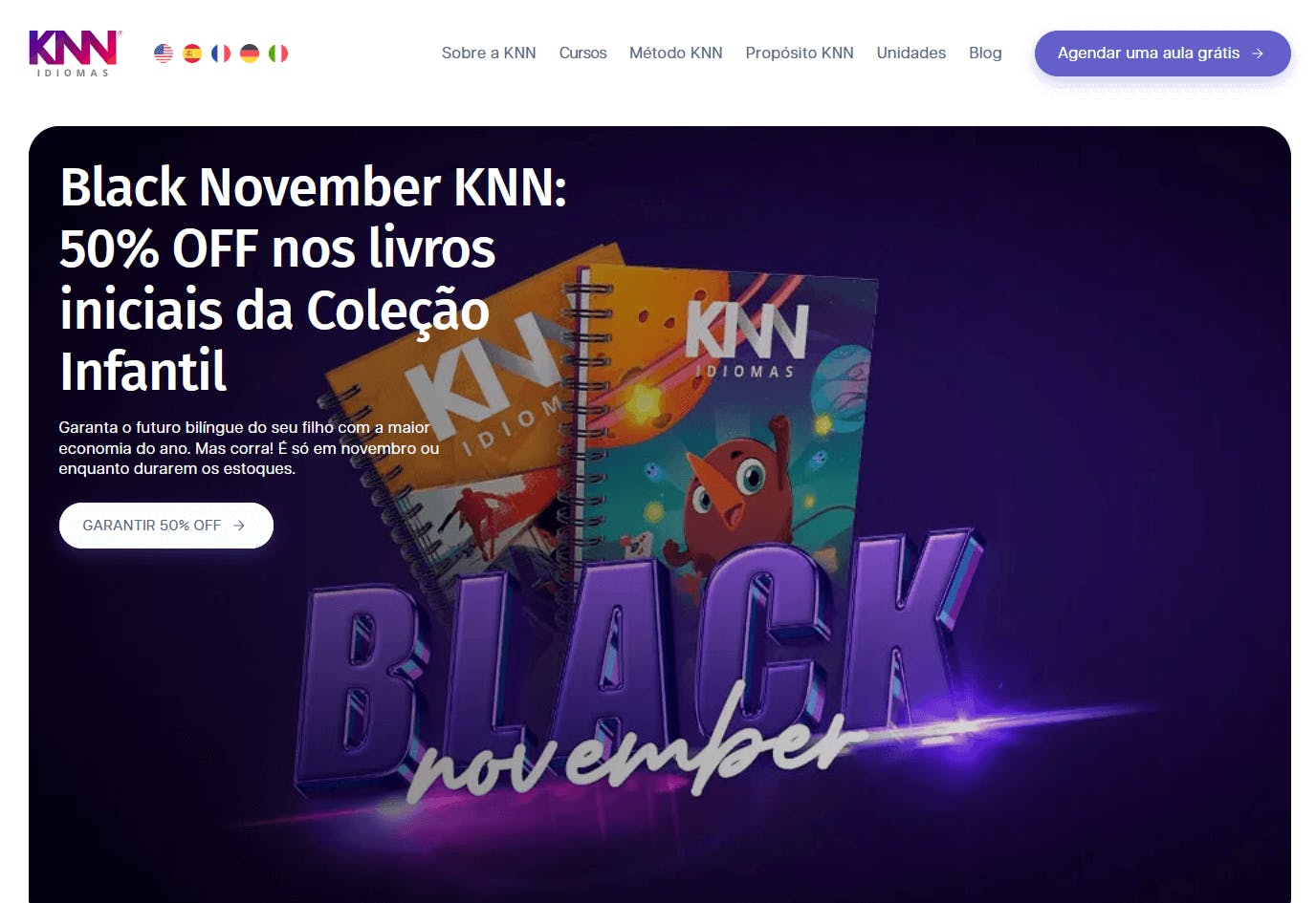 Página da campanha Black November da KNN
