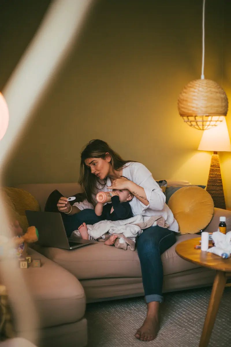 Mamma och sjukt barn