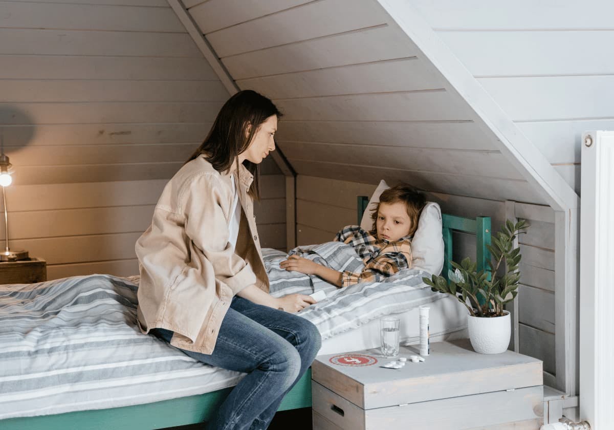 Sjukt barn och mamma