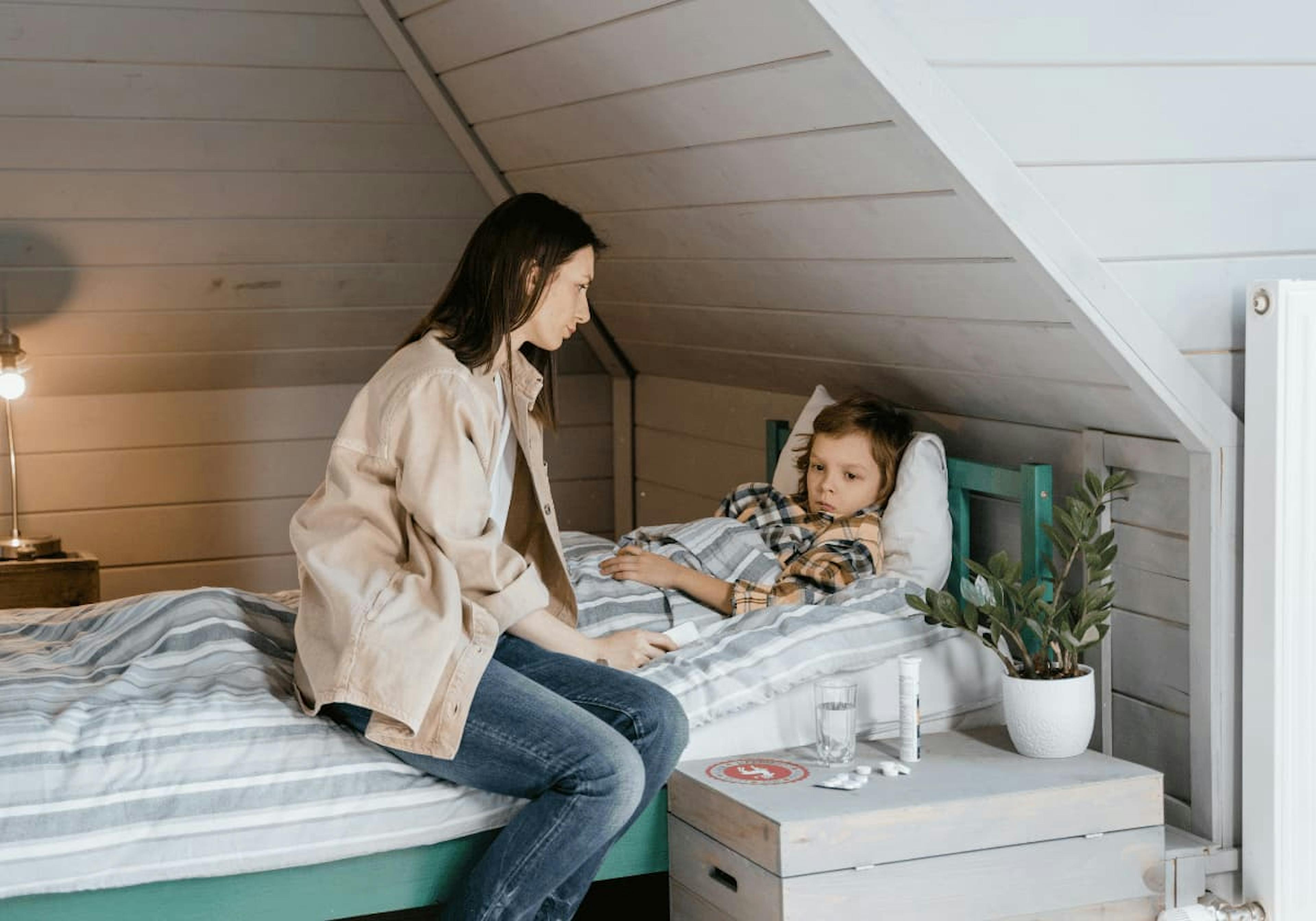 Sjukt barn och mamma