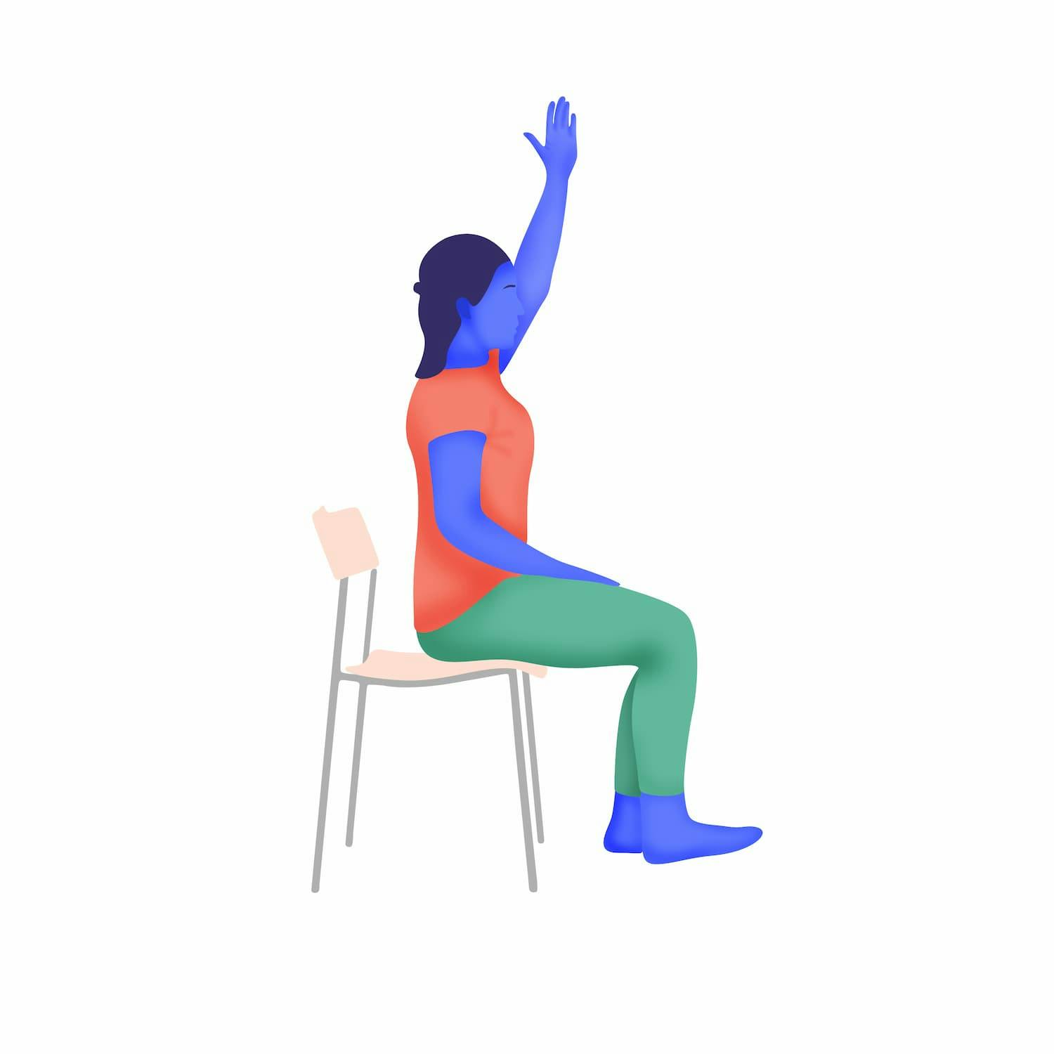 Gravidövning kvinna med hand i luften