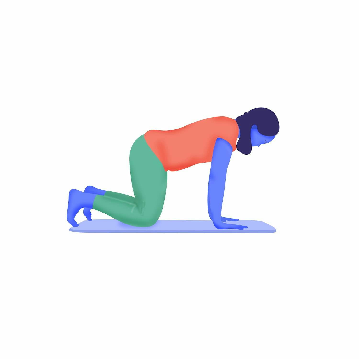 Kvinna på alla fyra