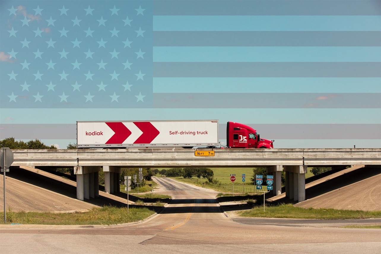Kodiak AI truck on highway