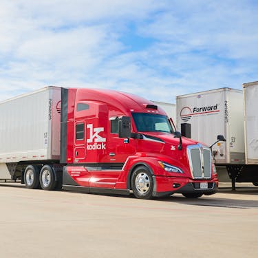 Kodiak self-driving truck with Forward trailers