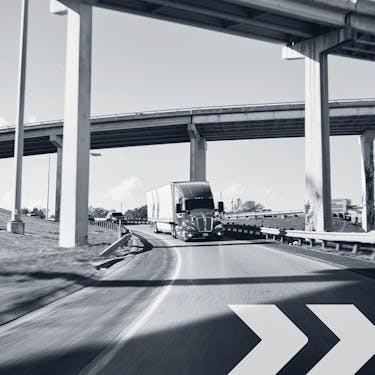 Kodiak autonomous truck on highway