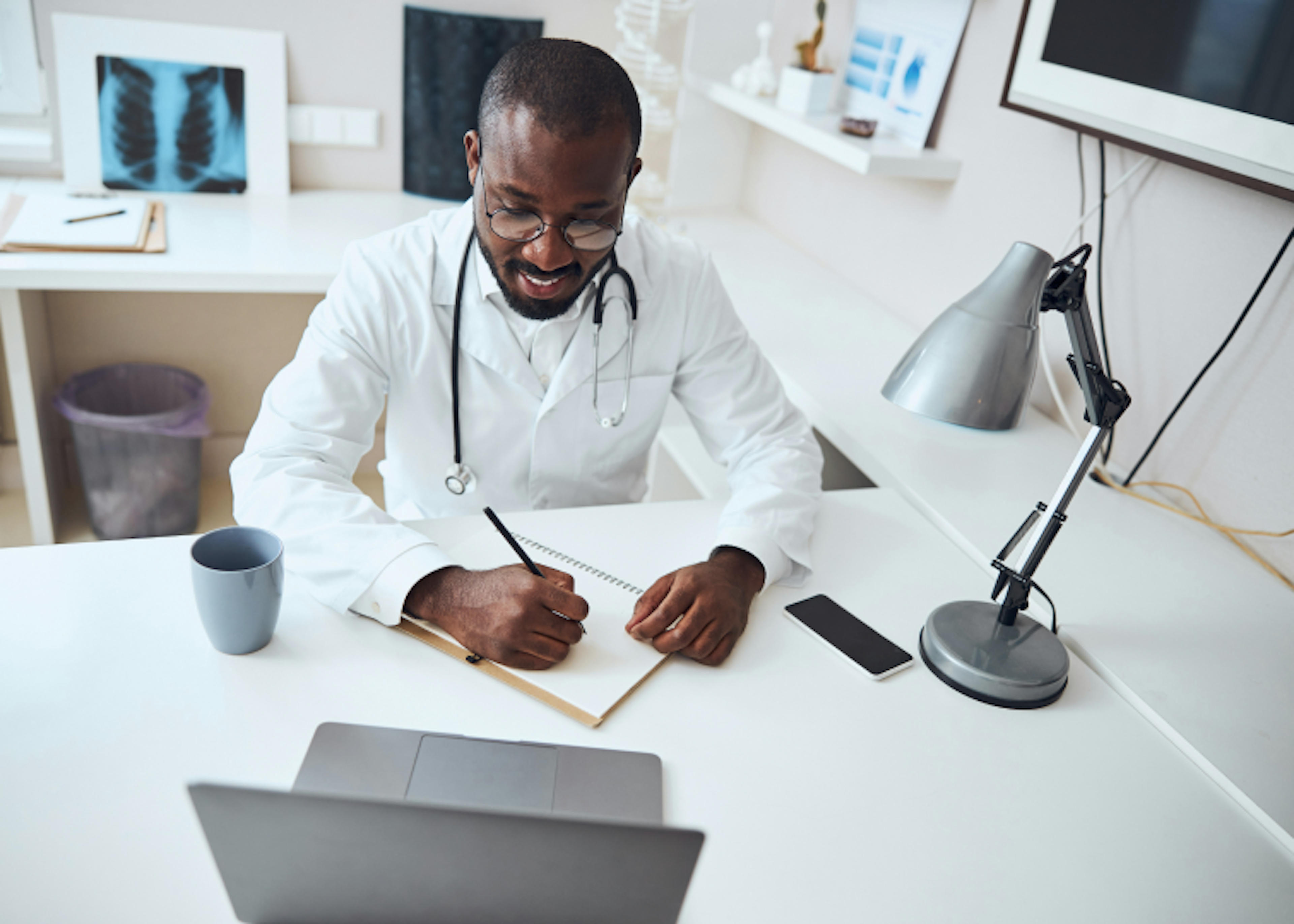 Man on a computer