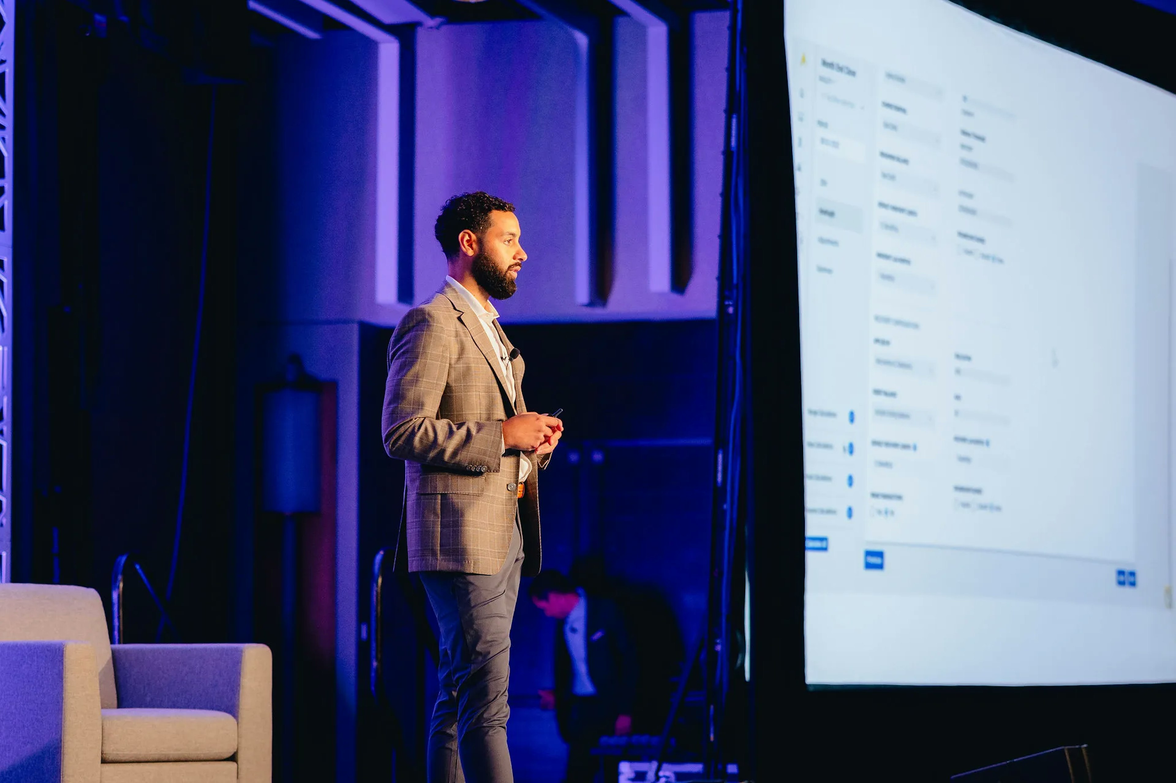 Man speaking at conference