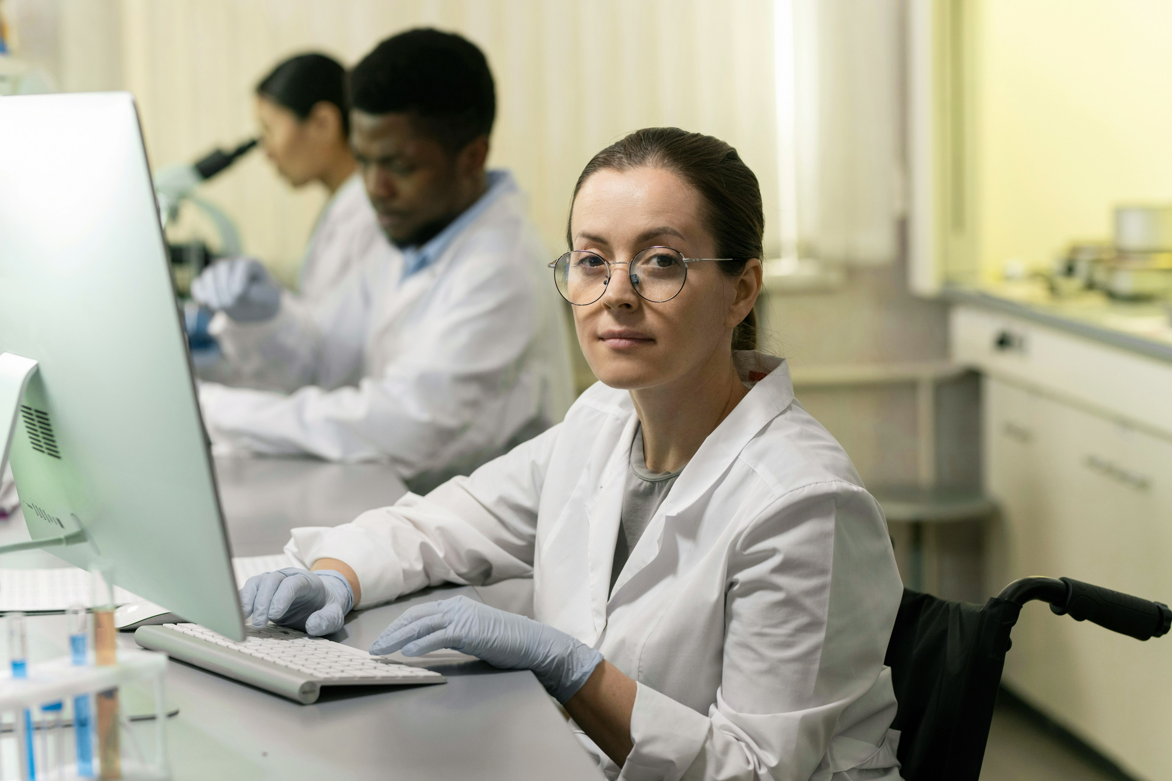 Woman working on a computer