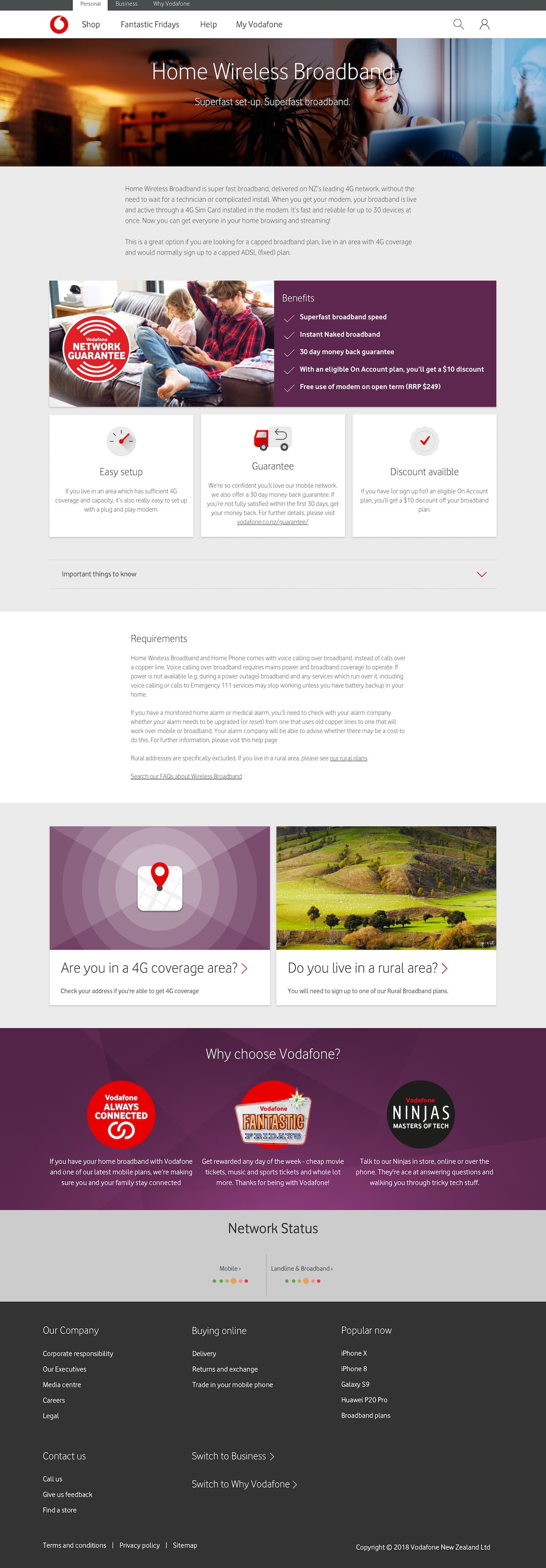 Vodafone-NZ - Wireless broadband page