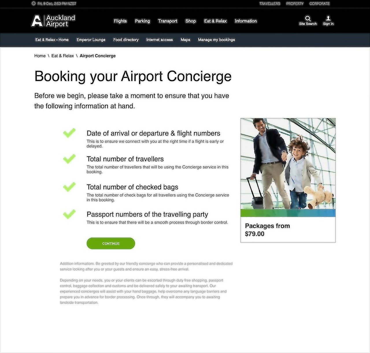 Auckland Airport - Concierge  - Check