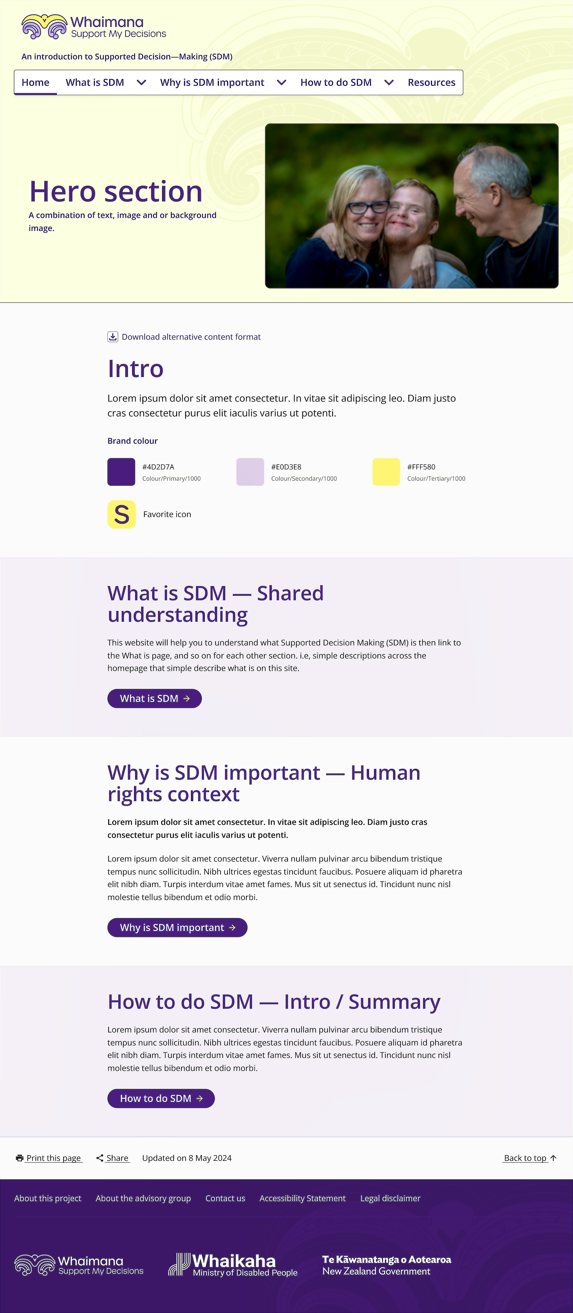 Support My Decisions Homepage - Screenshot