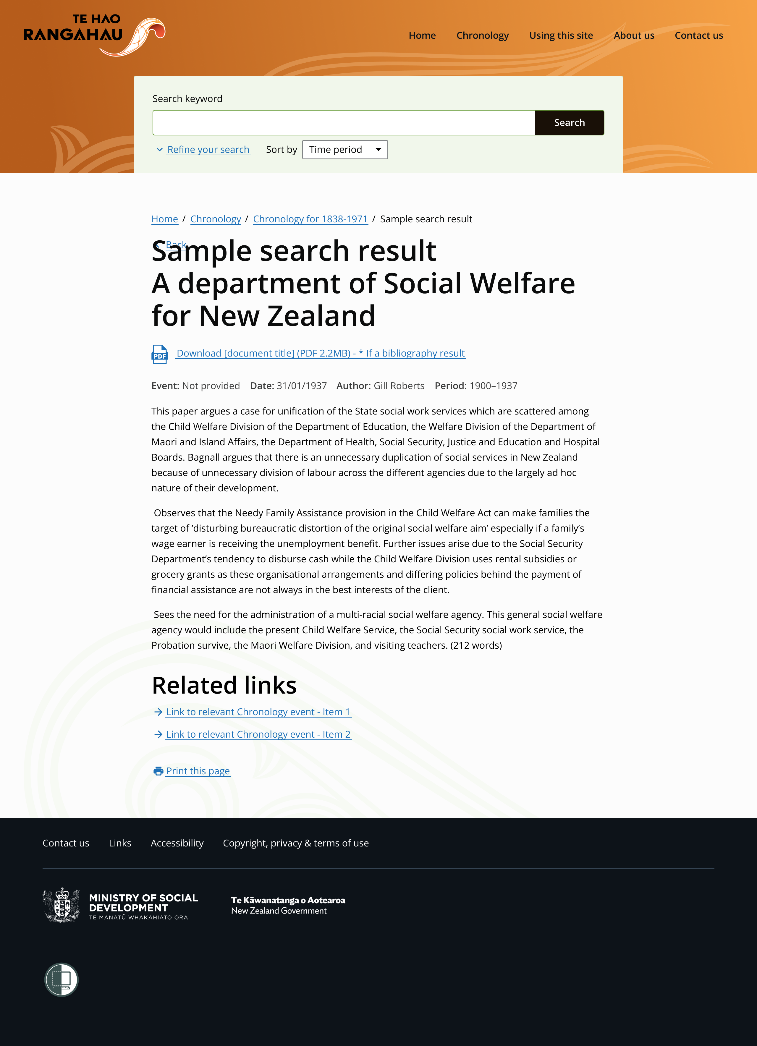 Te Hau rangahau - Details  - Screenshot