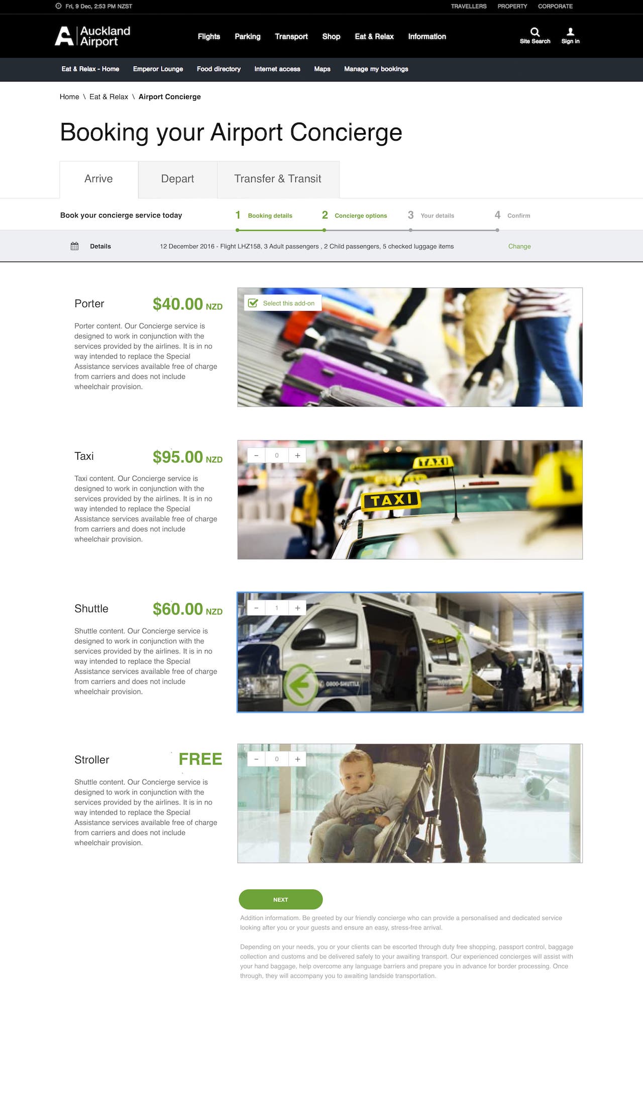 Auckland Airport - Concierge  - Step 2