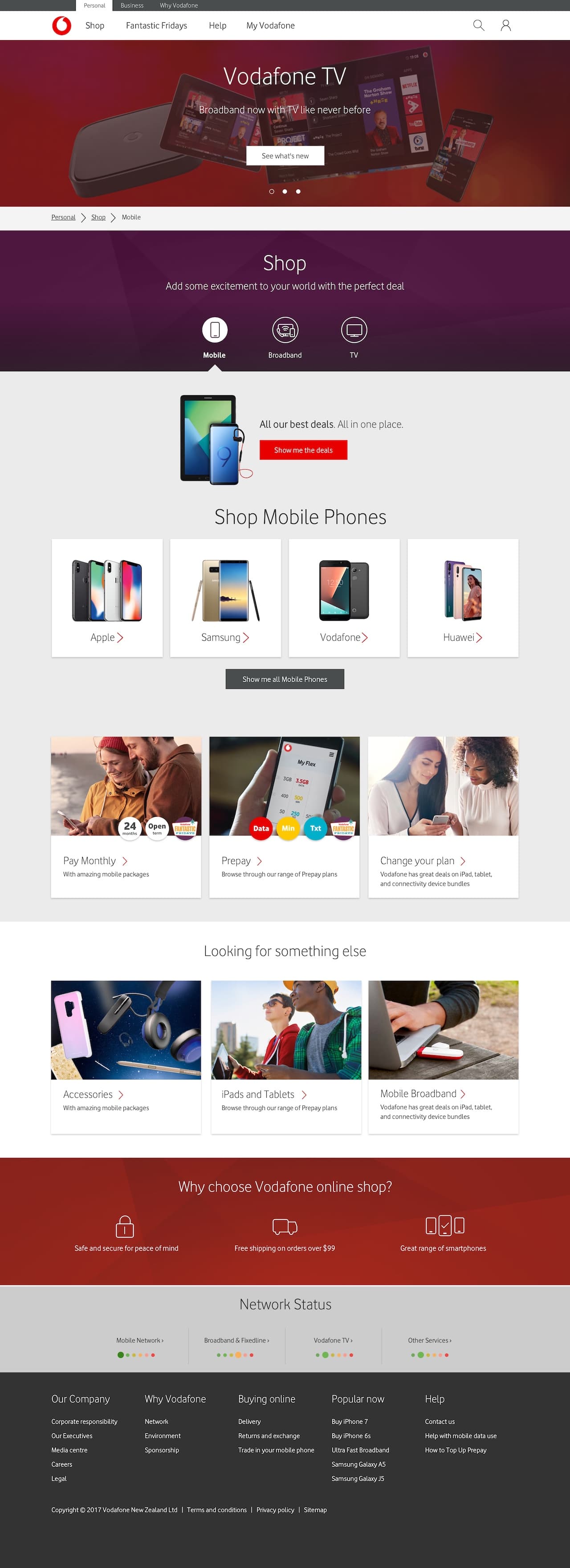 Vodafone-NZ - Shop page