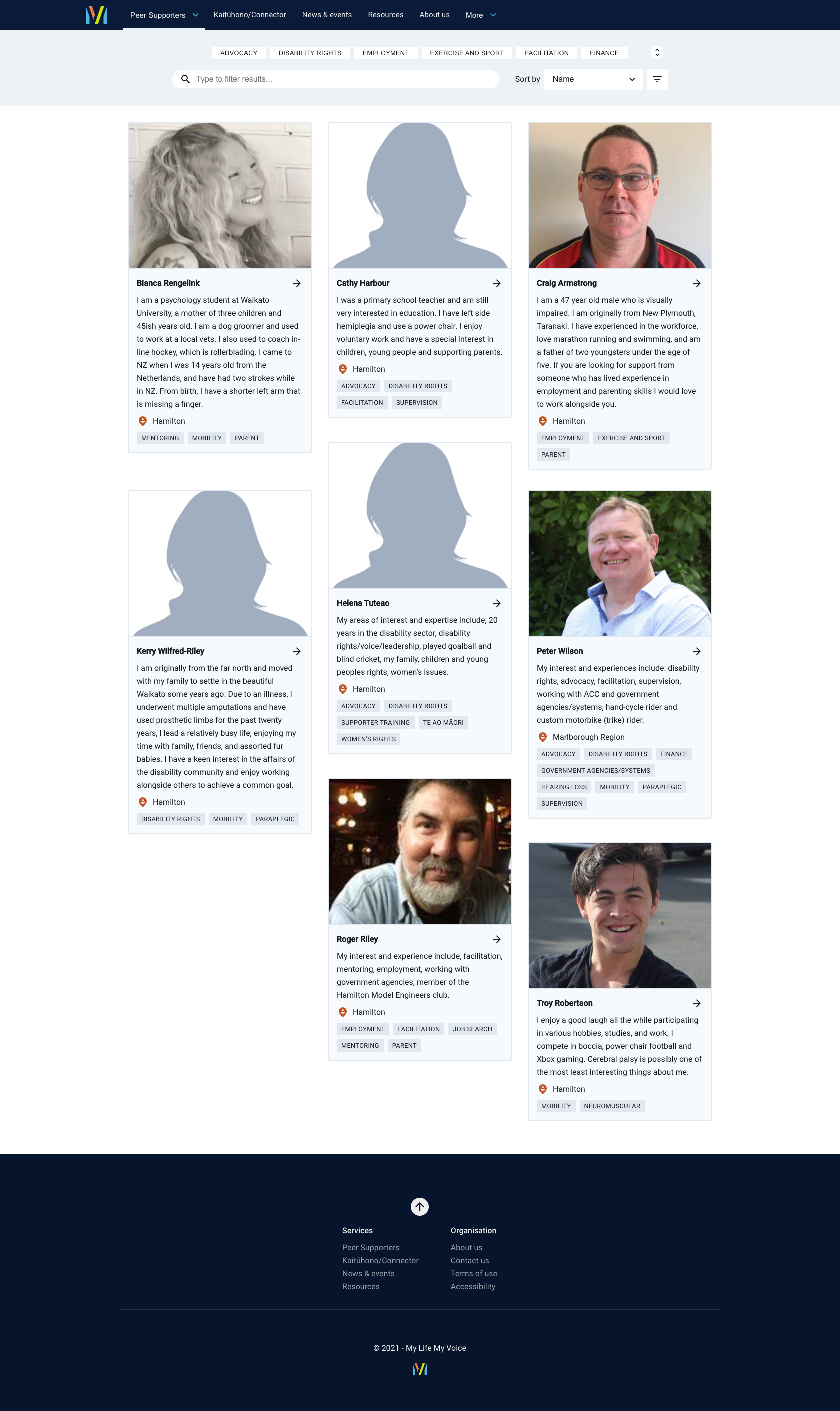 My Life My Voice - Peer supporters - Screenshot