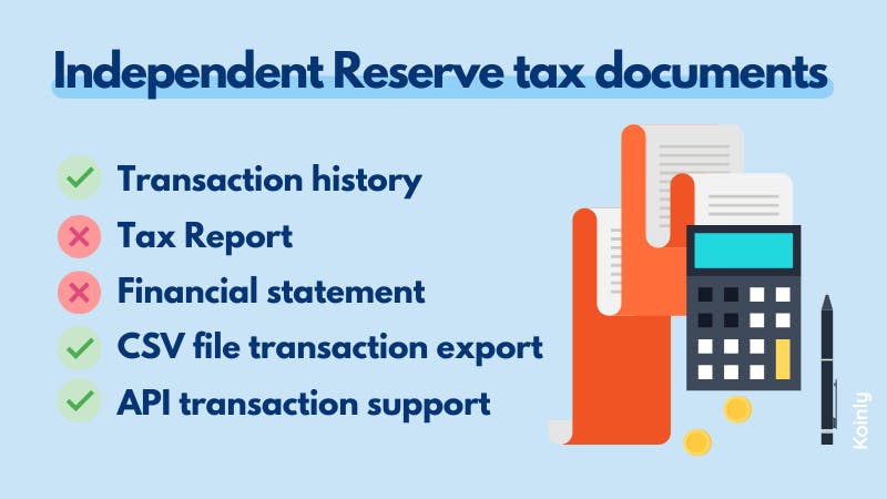 Independent Reserve tax documents