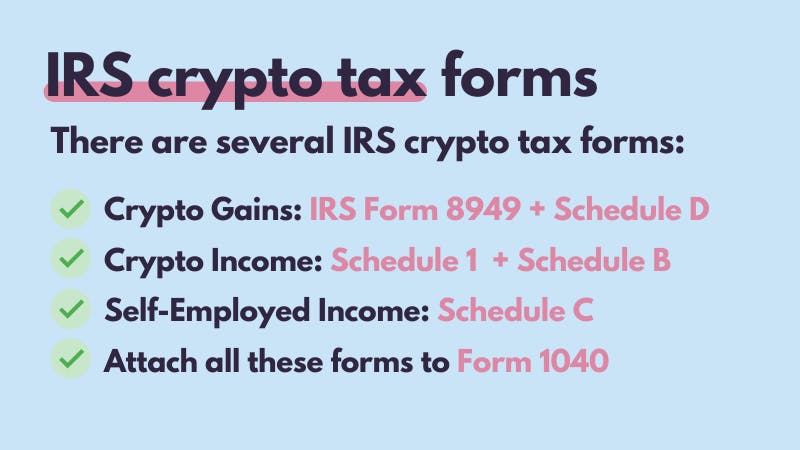 Koinly crypto tax calculator - what are the IRS crypto tax forms?