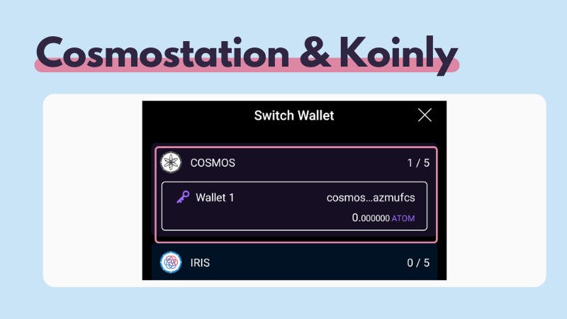 How to switch wallets Cosmostation instructions