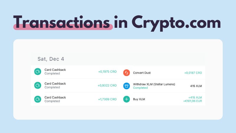 Transactions in Crypto.com example