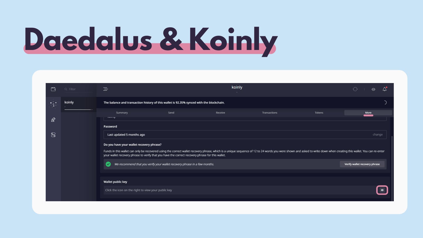 Where to find your Daedalus public address