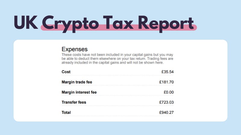 UK crypto tax report expenses