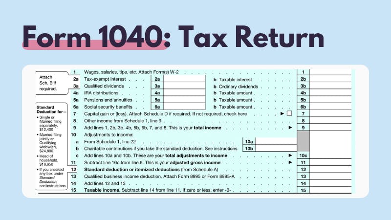 Koinly crypto tax calculator - where to report crypto on IRS Form 1040 Individual Income Tax Return