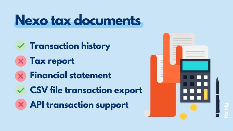 Nexo tax documents