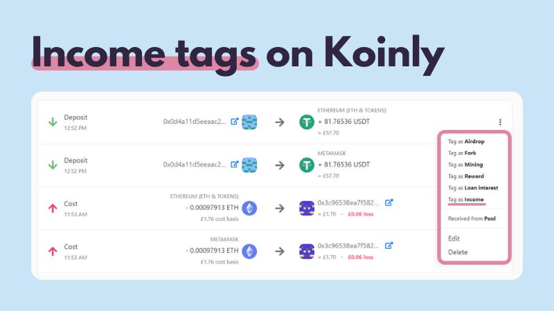 Income tag Koinly