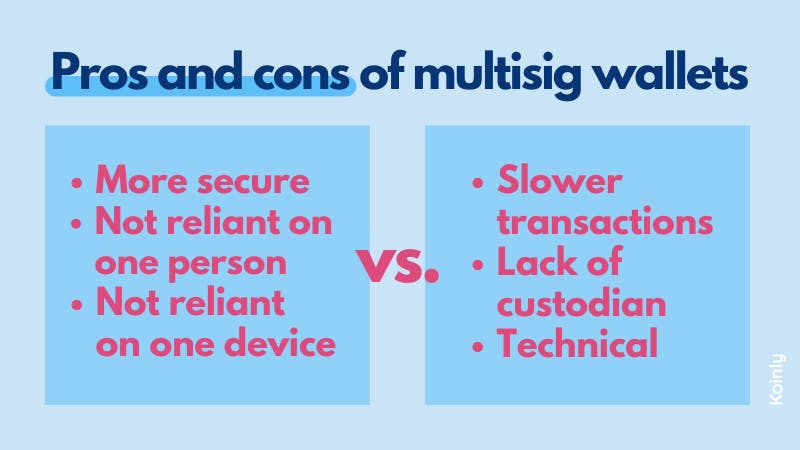 Pros and cons of multisig wallets