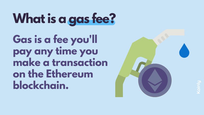 A gas fee is a fee paid to make a transaction on the Ethereum blockchain