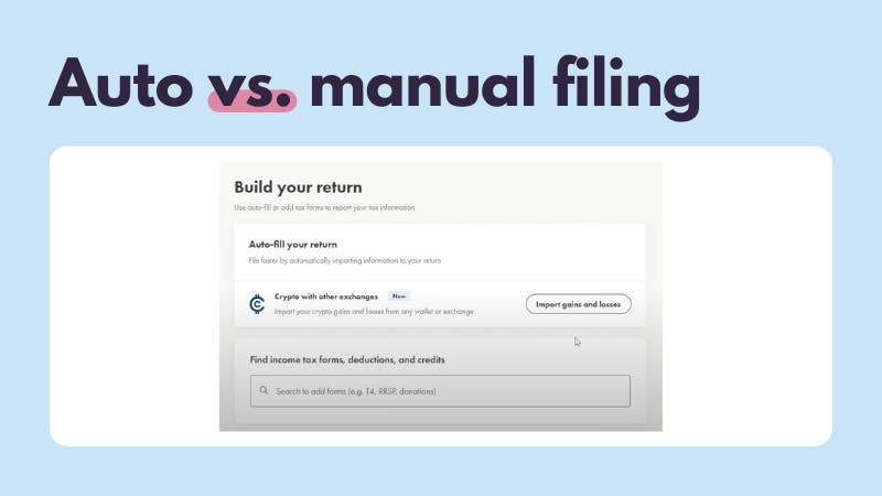 Auto vs manual filing Wealthsimple