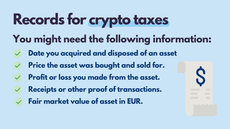 Records for crypto taxes Austria