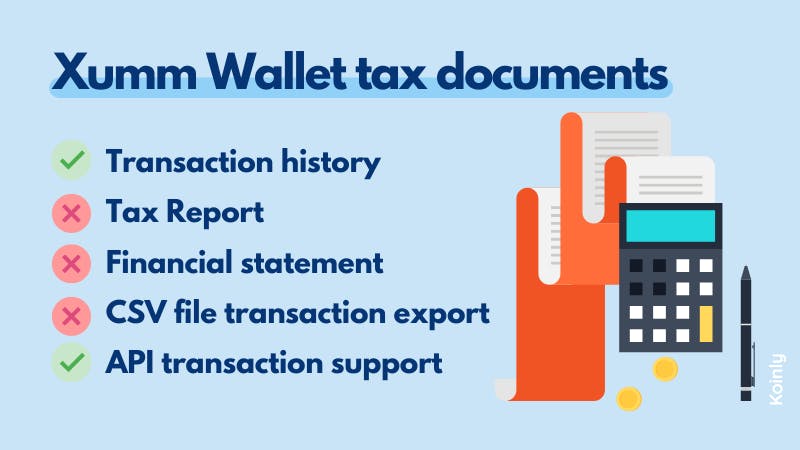 Xumm Wallet tax documents