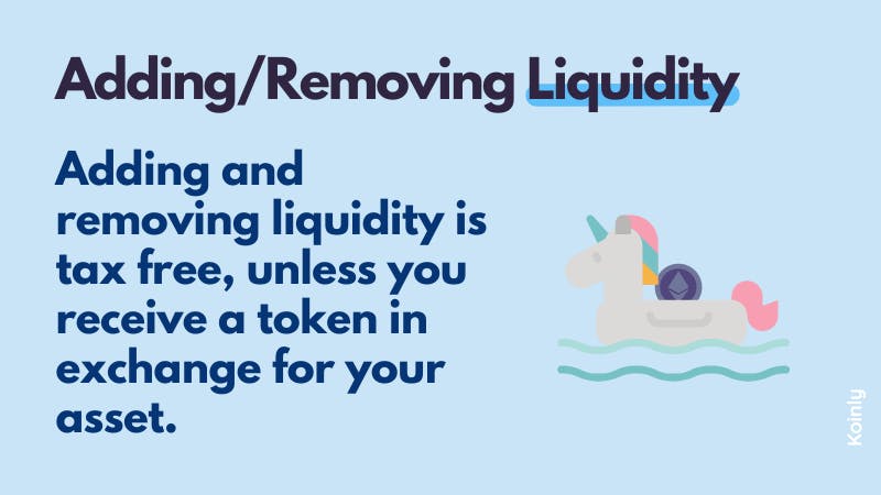 adding and removing liquidity tax