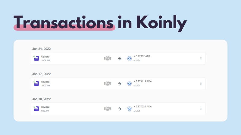 Kraken transactions in Koinly example