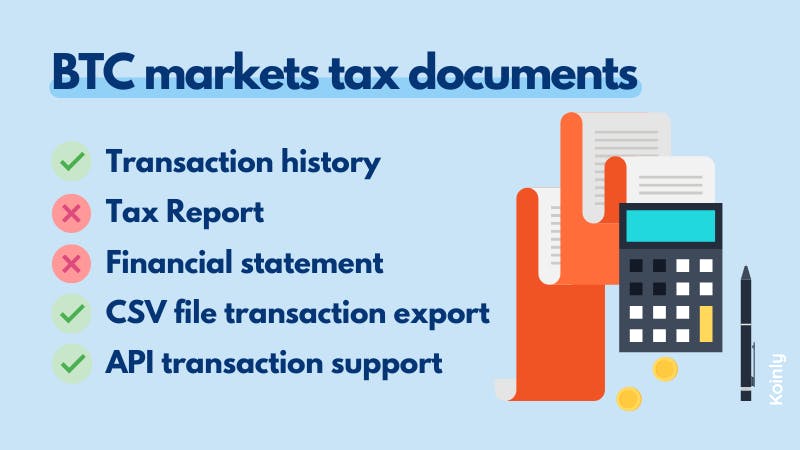 BTC Markets tax documents