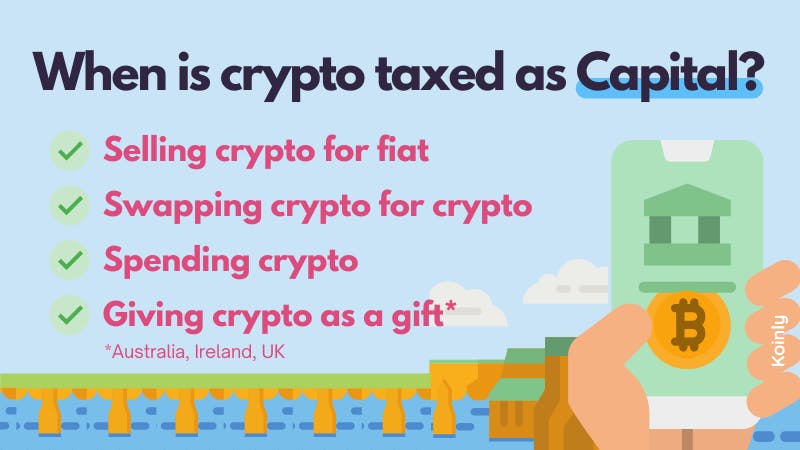 Koinly crypto tax calculator - when is crypto taxed as capital