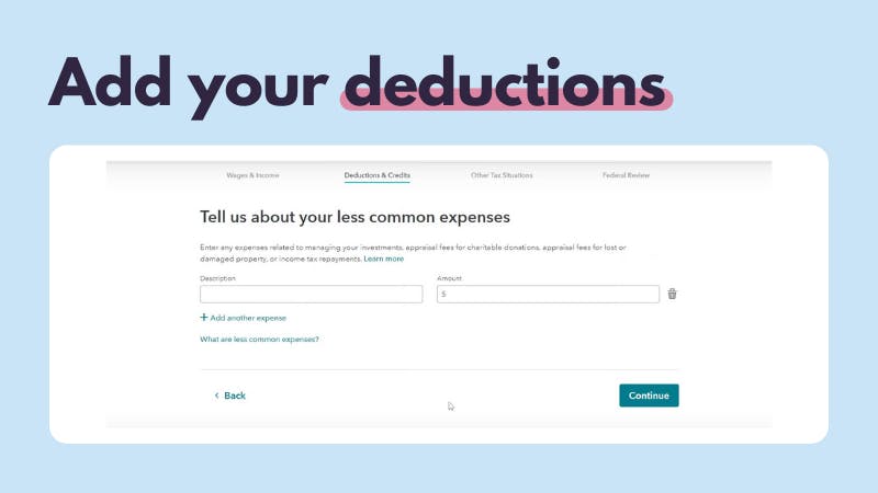 Add your crypto expenses in TurboTax