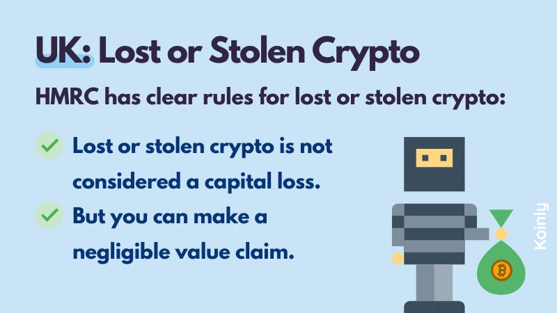 lost and stolen crypto tax UK