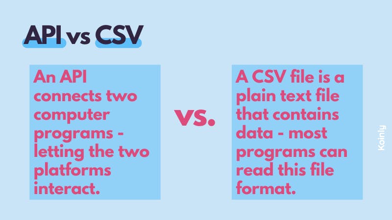 Koinly crypto tax calculator - API vs CSV