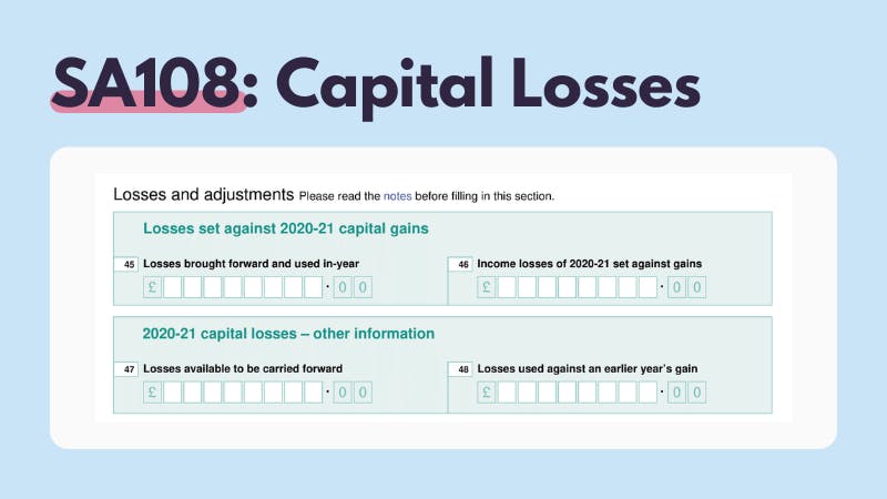 HMRC SA108 Capital Losses