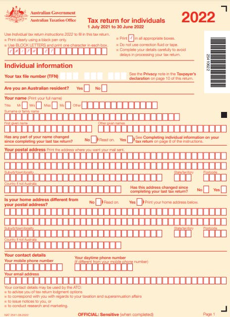 Tax Return for Individual