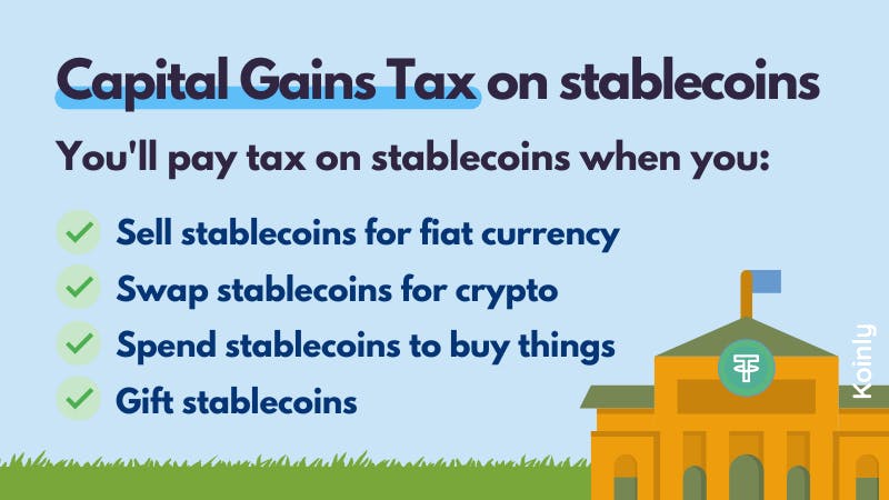Koinly crypto tax calculator - capital gains tax on stablecoins