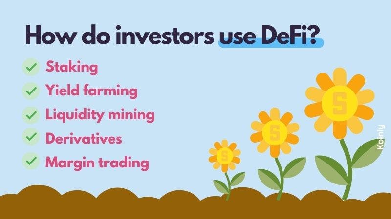 How do investors use DeFi?