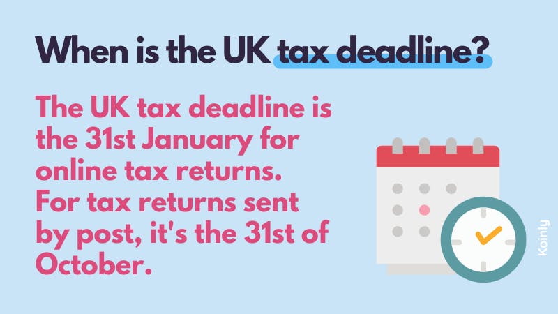Koinly crypto tax calculator - tax deadline UK