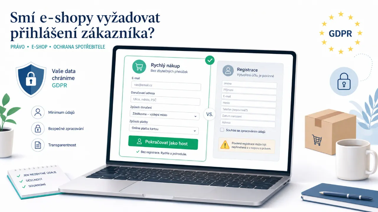 Povinné přihlášení na e‑shopu? Jen když je to opravdu nutné.